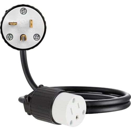 JORINDO American standard industrial-grade AC power cord extends to NEMA 6-20P plug to 5-15R socket