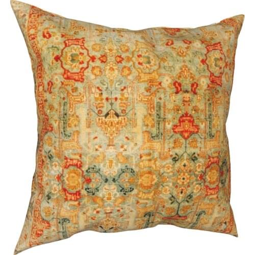 Antique Persian Tabriz Moroccan Pillowcase Printed Polyester Cushion Cover Decoration Pillow Case Cover Home Square 40*40cm