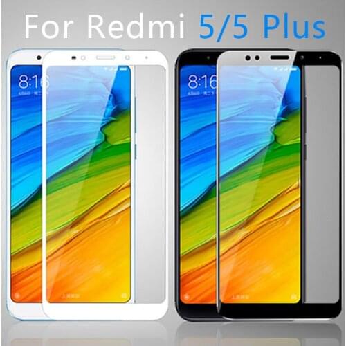 Case On Ksiomi Redmi 5 Plus Tempered Glass For Xiaomi Redme Remi hyomi Redmi5 5plus Screen Protector Protective Film Full Cover