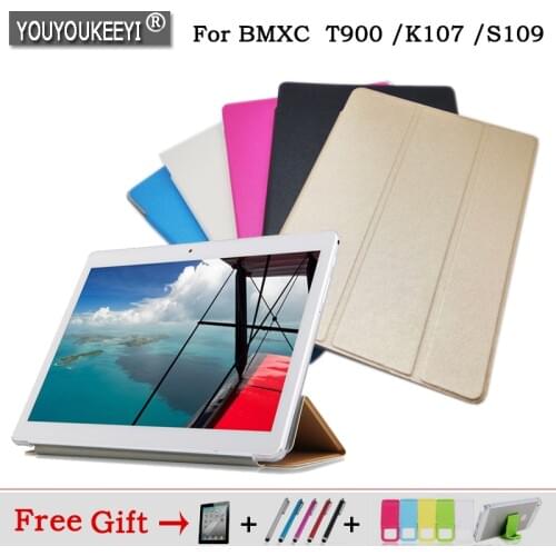 Ultra Slim PU case stand cover for BMXC T900 K107 S109 10.1inch 3G /4G Call phone tablet pc 5 colors Freeshipping+3 gift
