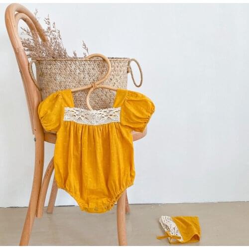 Ins Hot Sale Kids Girls Triangle Romper With Hat