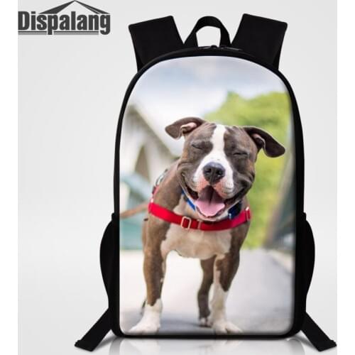 Dispalang 3D Dog Print Kids School Bags For Girls Teenage Animal Student Schoolbag Casual Canvas Children Book Bag Mochila