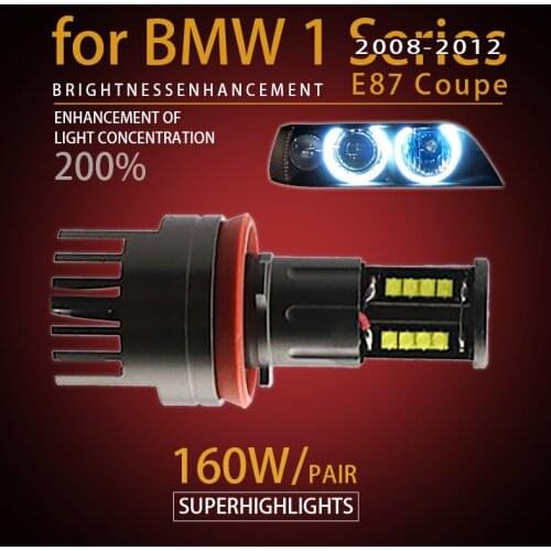 For Angel Eyes 120W h8 Super White 6000k Halo Ring LED Light for BMW 2008-2012 1 Series E87 Coupe Super Bright