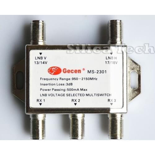Gecen 2x3 13V/18V 2 in, 3 out Satellite LNB V/H multi-switch MS-2301