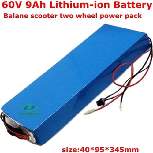 Customize Long size 60V 9Ah Battery pack Lithium 60v 10ah for two Wheel Foldable Electric Scooter 600w 900w motor Replacement