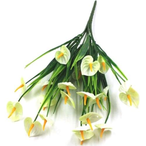 Artificial Leaves Green Grass Simulation Plants Plastic Fake Plant Decorate Flowers For Wedding Home Garden Plastic Plant Flower