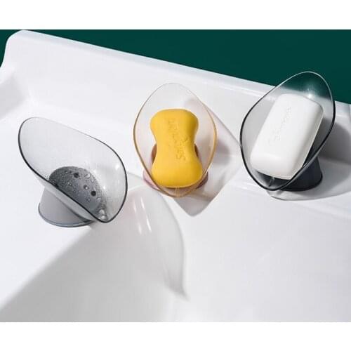Leaf Drain Soap Box Soap Dish Free Perforated Leaf Sucker Soap Box Bathroom Shower Soap Holder Household Drain Soap Box