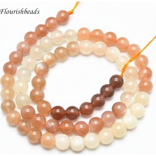 High Quality 6mm~12mm Mix Color Natural Moonstone Stone Round Loose Beads 6mm 8mm 10mm Jewelry Making Supplies