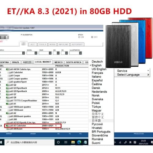 2021 Hot Sales E T/ K A 8.3 VAG Virtual system support 2021 year Vehicles Electronic Parts Catalogue For V-W A-udi S-eat S-koda