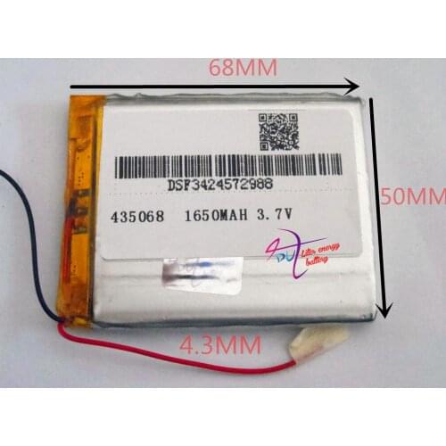 Best battery brand Size 435068 3.7V 1650mah tablet battery with Protection Board For MP4 GPS Digital Products Free