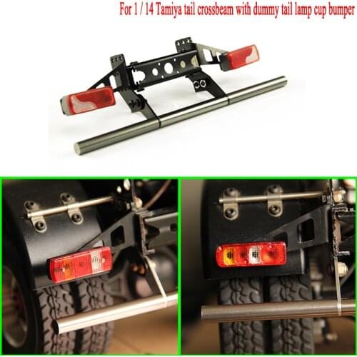 Metal Tail Beam with Dummy Tail Lamp Cup Bumper for 1/14 Tamiya RC Truck Car SCANIA R730 MAN TGX Benz Actros Acros Diy Parts