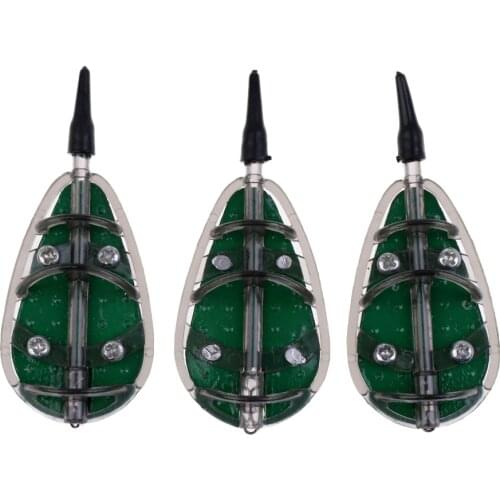 Fishing Method Feeder Set 30g 40g 50g Fishing Baits Cage Flat Feeder & Mould