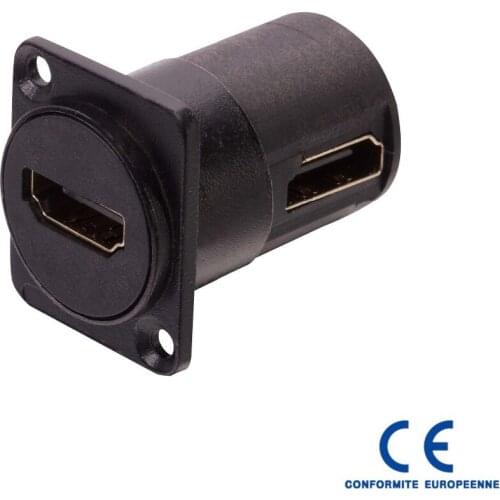 High Definition Multimedia Interface 2pcs/lot HDMI HD 1.4 Socket Chassis Panel Mount with bends socket for D-Type