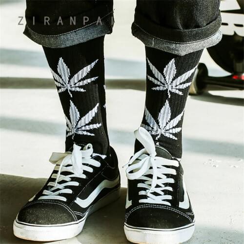 Mens Socks Winter Tube High Quality Harajuku Youth Style Weed Socks Mens Cotton Hip Hop Socks Mens Meias Mens Calcetines