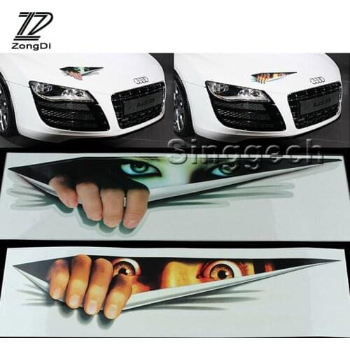 ZD 3D Eyes Peeking Monster Car stickers For VW polo passat b5 b6 Mazda 3 6 cx-5 Toyota corolla Ford focus 2 3 accessories