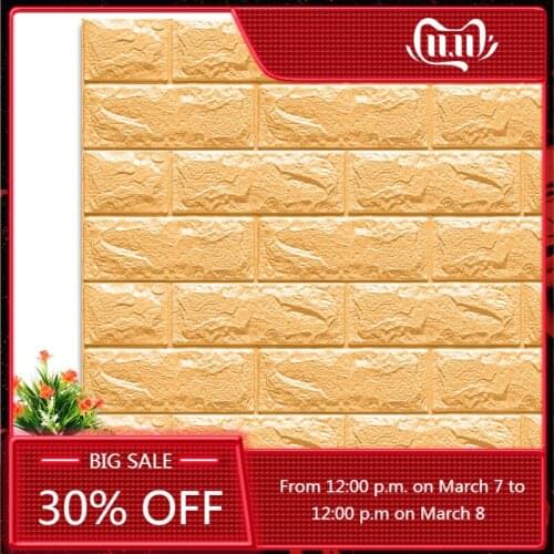 70*77cm 3D Wall Stickers Embossed Brick Waterproof Self Adhesive Wallpaper Room Home Decor For Kids Bedroom Living Room Stickers