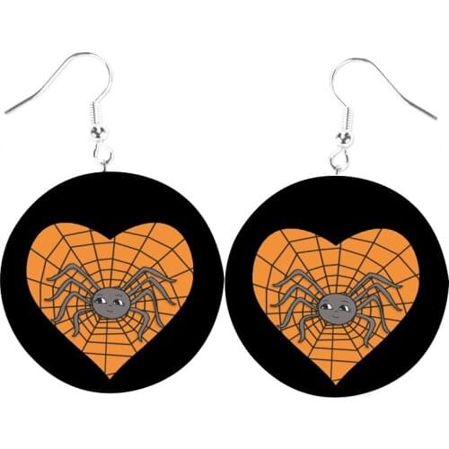 New Happy Halloween Spider Earrings Faux Leather Earrings Christmas Truck Monogram Earrings