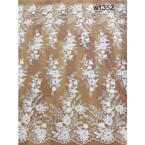 Wholesale high quality luxury 3D flower lace fabric couture fabric embroidery lace bridal fabric