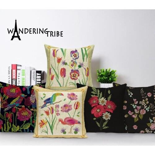 Autumn Decorations For Home Night Cushion Birds Pillowcases Decorative Pillows Flower Pillow Customized Pillow Case 45 x 45 cm