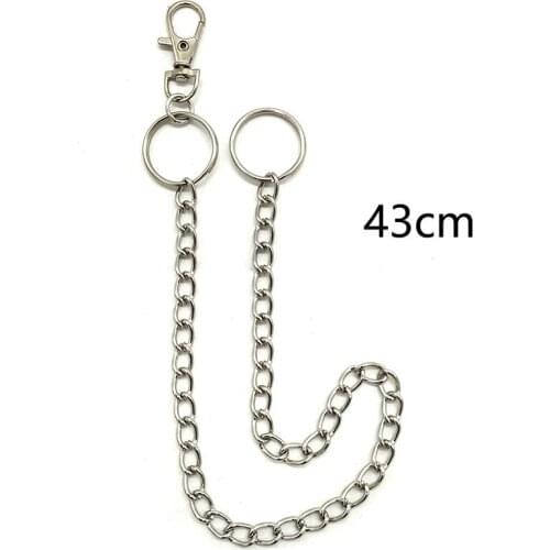 Punk Trendy Belt Waist Wallet Chain Male Pants Keychains Men Jeans Silver Metal Trousers Keychain