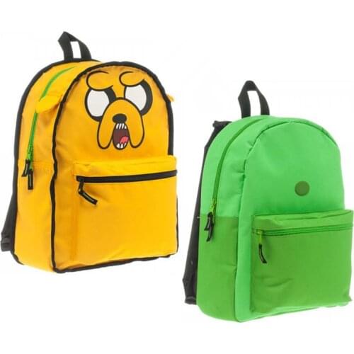 Adventure With Finn Fionna Plush Cap With Green Backpack Reversible Bag Set Anime Winter Adult Children Cosplay COS Hats Beanies