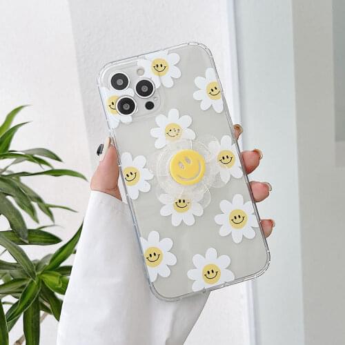 Transparent Smiley Pattern Silicone Soft Phone Case For iPhone 12 Mini 11Pro Max XR X XS 7 8 Plus Shockproof Bumper Back Cover