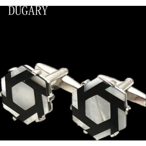 DUGARY Luxury shirt cufflinks for mens Brand cuff buttons cuff links gemelos High Quality shell wedding abotoaduras Jewelry