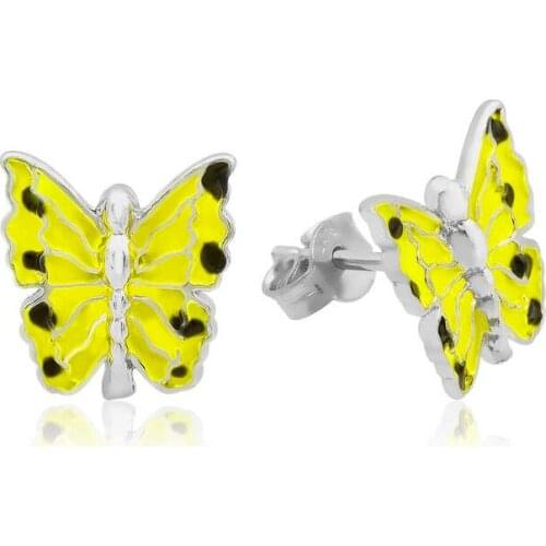 Silverlina Silver Yellow Butterfly Child Tag
