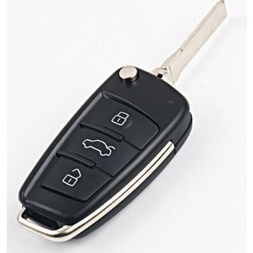 DAKATU 3 Button Folding Remote Flip Car Key Case Shell Fob For Audi A2 A3 A4 A6 A6L A8 Q7 TT Key Fob Case Replacement
