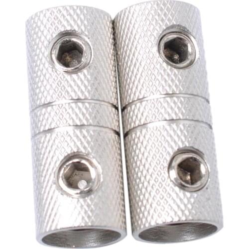 2 Pieces 4 AWG Speaker Wire Coupler Butt Connector Terminal Joiner Screw Brass Nickel Plated Finish Ultimate Power Delivery