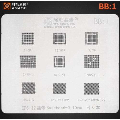 BGA reball Stencil Template for Iphone 6 6s 7 8 x XS 11 12 A7- A14 CPU baseband CPU MDM9635M MDM9645M MDM9655 9960 9943 9955