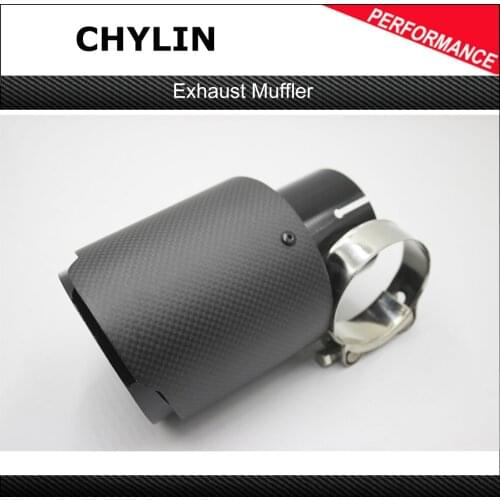 Universal Car styling Exhaust Tail Pipes Matt Carbon Fiber Muffler Tip Tail End Stainless Steel Black For Bmw F35 For Ak