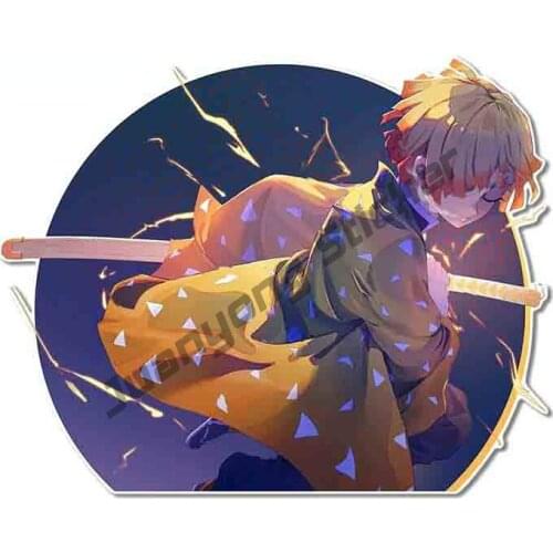 Demon Slayer Zenitsu Vinyl Car Stickers for Bumper Camper Laptop Motorcycle Waterproof Occlusion Scratch Exterior PVC13x10cm