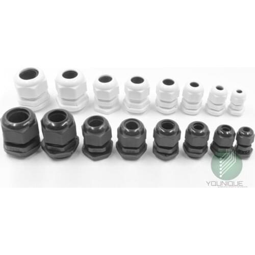 IP68 PG7 3-6.5mm PG9/11/13.5/16/19/21/25/29/36/42/48/63 Wire CE White Black Waterproof Nylon Plastic Cable Gland Connector