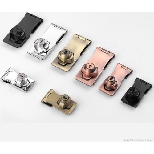 Q5WB Keyed Hasp Locks Twist Knob Keyed Locking Hasp Padlock Set for Cabinets Security Door Garage Shed Lock W/2 Keys