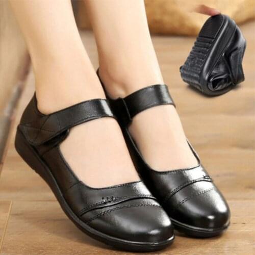 Women Genuine Leather Shoes Summer Comfort Breathable Anti-Odor Womans Flats Summer High Quality Plus Size 42 Female Moccasins