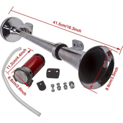 150db Car Lorry Truck Mega Train Single Trumpet Air Horn Kit w DC 12V Compressor