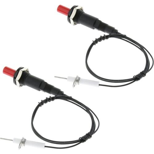 2 Pcs Push Button Piezo Ignitor Igniter Spark Ignition Kit Stove BBQ Picnic Outdoor Camping Replacement Equipment Accessories