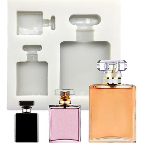 3 Perfume Bottles Silicone Mold Sugarcraft Chocolate Cupcake Baking Mold Fondant Cake Decorating Tools