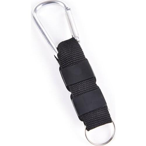 3 in 1 Multifunction Camping Climbing Hiking Mini Carabiner w/ Keychain Compass Thermometer hanger Key Ring Black