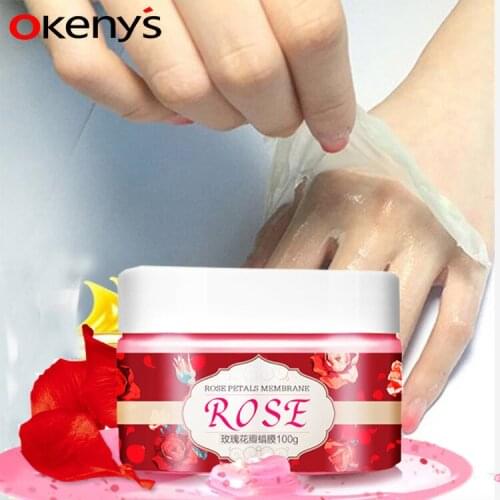 50g Peeling Hand Mask Wax Paraffin Bath Whitening Moisturizing Collagen Exfoliating Hands Care Spa Rose Essence Feet Cream Peel