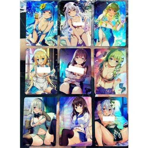 9pcs/set ACG Sexy Girl Campus Girl Sexy H No.5 Refraction Toys Hobbies Hobby Collectibles Game Anime Collection Cards