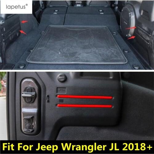 Lapetus Accessories Fit For Jeep Wrangler JL 2018 2019 2020 ABS Rear Trunk Tail Tailgate Box Decoration Strip Molding Cover Trim