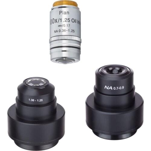 AmScope Darkfield Condenser and Objective Set for 670 Series Compound Microscopes DK-SET-670-IRIS