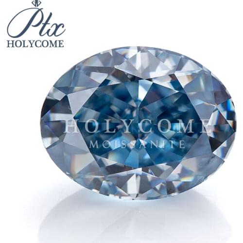 4x6 Hot Fancy Vivid Blue Brilliant Cut VVS1EX Oval Pass Moissanite Tester Professional Loose Gemstones Supplier Factory GRA