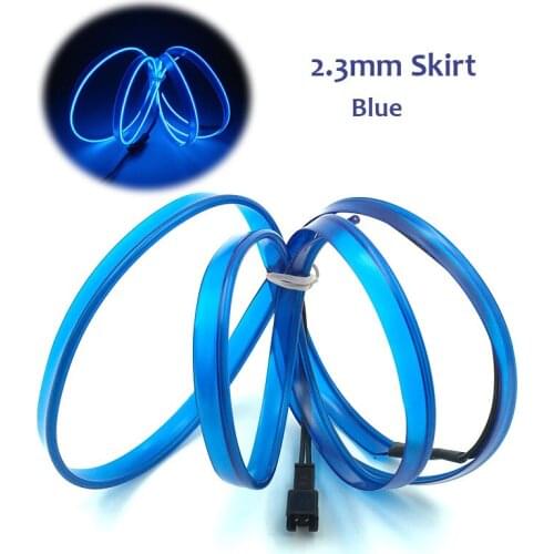 Cheap! 10 Colors Optional 2.3mm-skirt Flexible EL Wire Rope Tube LED Neon Light,For Costume Party Car Decoration,Without Driver