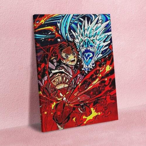 Anime Demon Slayer Tanjiro art Poster Canvas Wall Art Decoration prints for living Kid Children room Home bedroom decor painting