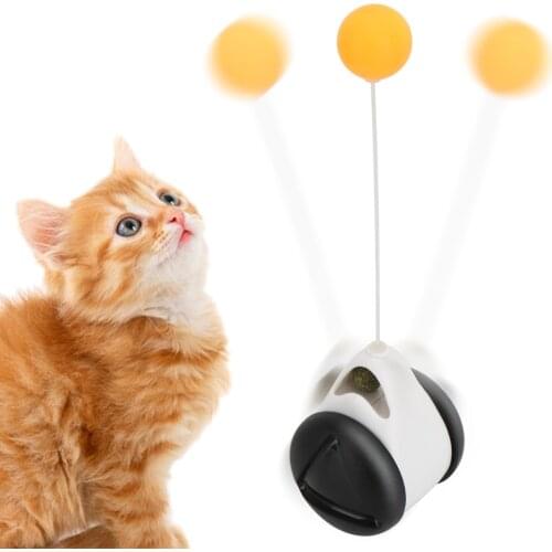 Smart Cat Toy Funny Not Boring with Wheels Indoor Exercise Teaser Toys Pet Supplies Interactive Rotating Cat Balls