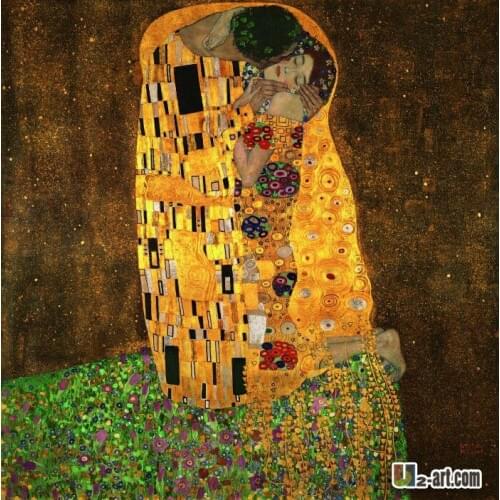 Canvas Print by Gustav Klimt the kiss giclee prints reproduction famous oil painting for bedroom