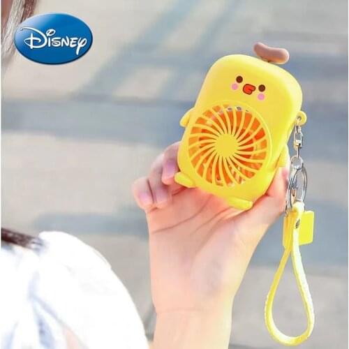 Disney Multi-function Usb Charging Handheld Keychain Mini Fan Student Cute Cartoon Portable Big Wind Fan